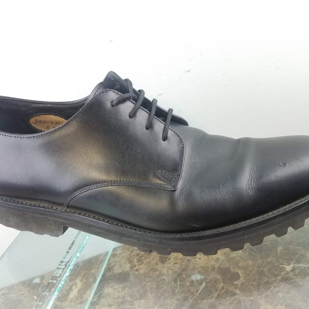 Paul Stuart Black Leather Custom Oxford Shoes 8